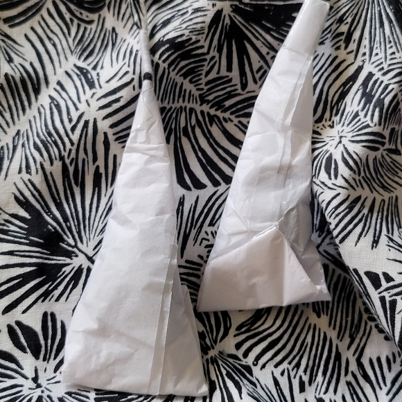 NWT Vineyard Vines Linear Palms Tunic Dress 100% Linen Black White Tassel Tie LG - Picture 13 of 16